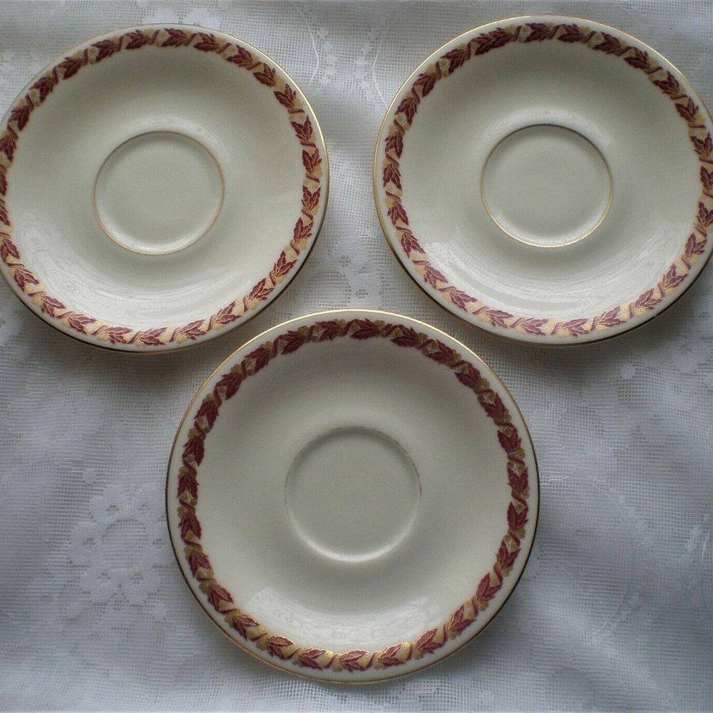 Vintage Castleton China Essex Saucer Saucers 5 7/8" Set of 3 Made In USA